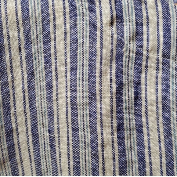 🌺LANDS END Striped Linen Pullover Oversized Top Shoulder Button Detail Size S🌺 - Picture 5 of 8
